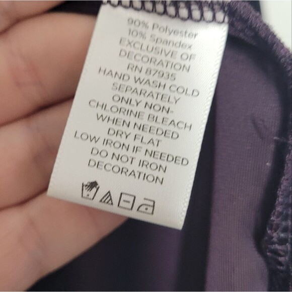 Susan Graver dark purple velvet sequin trim modest top size 1x - Picture 5 of 7